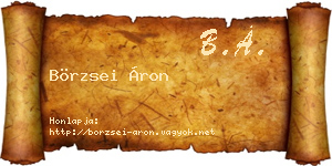 Börzsei Áron névjegykártya